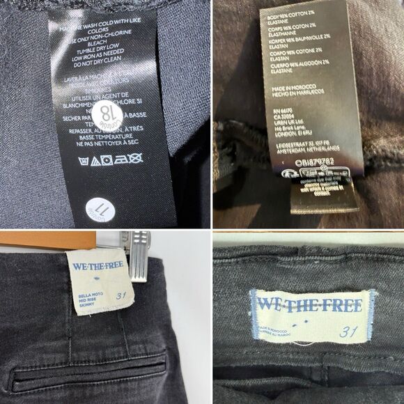 We the Free Bella Moto High-Rise Skinny Jeans Size 31 Washed Black Free People - Picture 11 of 16